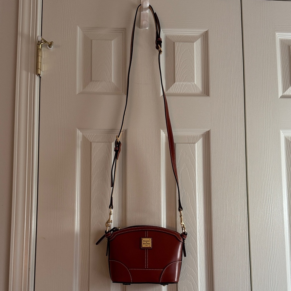 Dooney & Bourke Florentine Small Domed Crossbody Tan TNTN Leather w/ Dust Bag - Picture 7 of 11